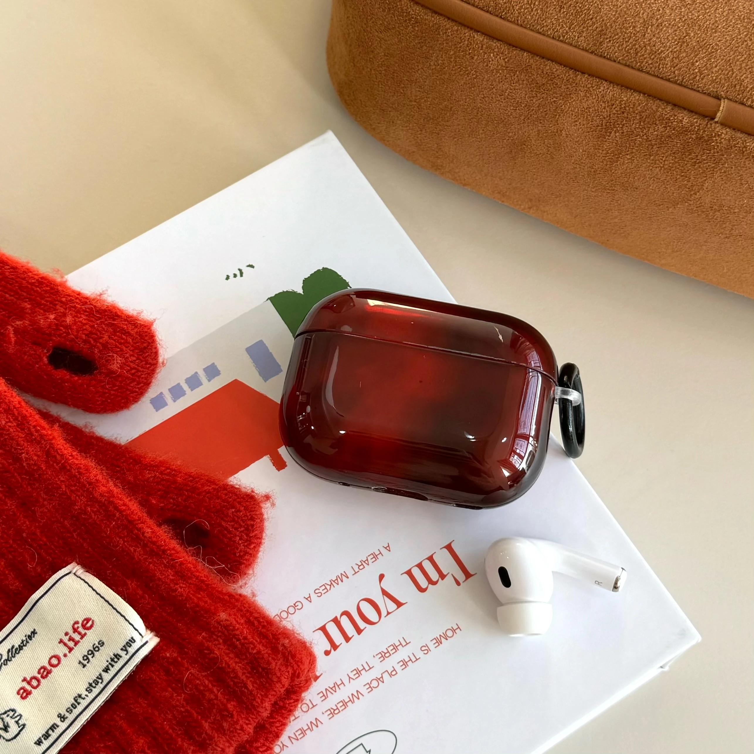 حافظة سماعة أذن IMD Red smudge لأجهزة Apple Airpods 2، Airpods 3، Airpods 4، Airpods Pro 2 #2