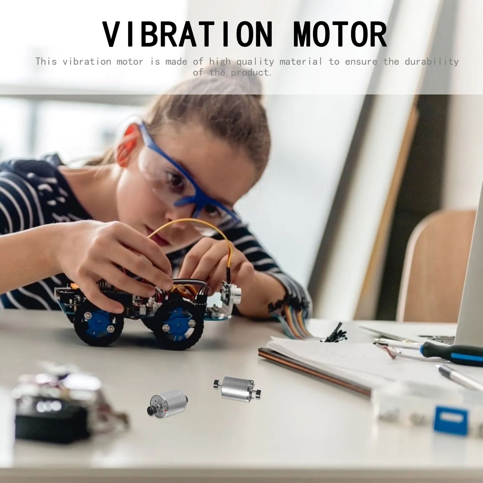 

2 Pcs DC Motor Silver Mini Vibration Low Heat Generation Brushed Copper for Massagers