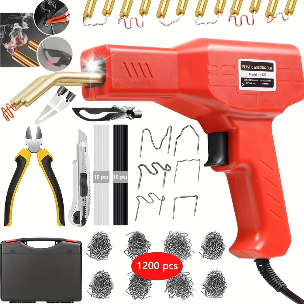 Verbeterde 220 W/50 W Plastic Lasser 2 in 1 Plastic Lassen Kit Hot Nietmachine Soldeerpistool auto Bumper Reparatie Kit voor Plastic Reparatie