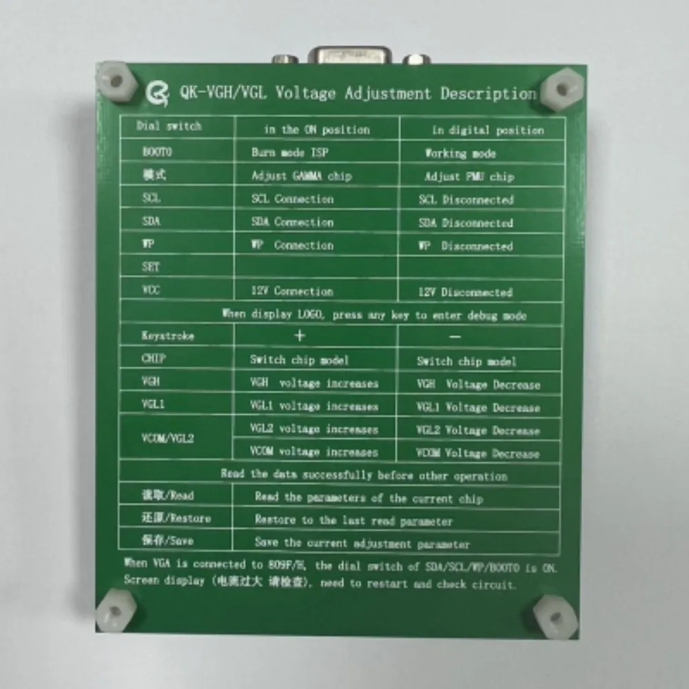 Imagem -03 - All-in-one Motherboards y Repair Adjustment Tool Full Series Tcon Board Qk-vgh Vgl V1.0 Detecção de Tensão