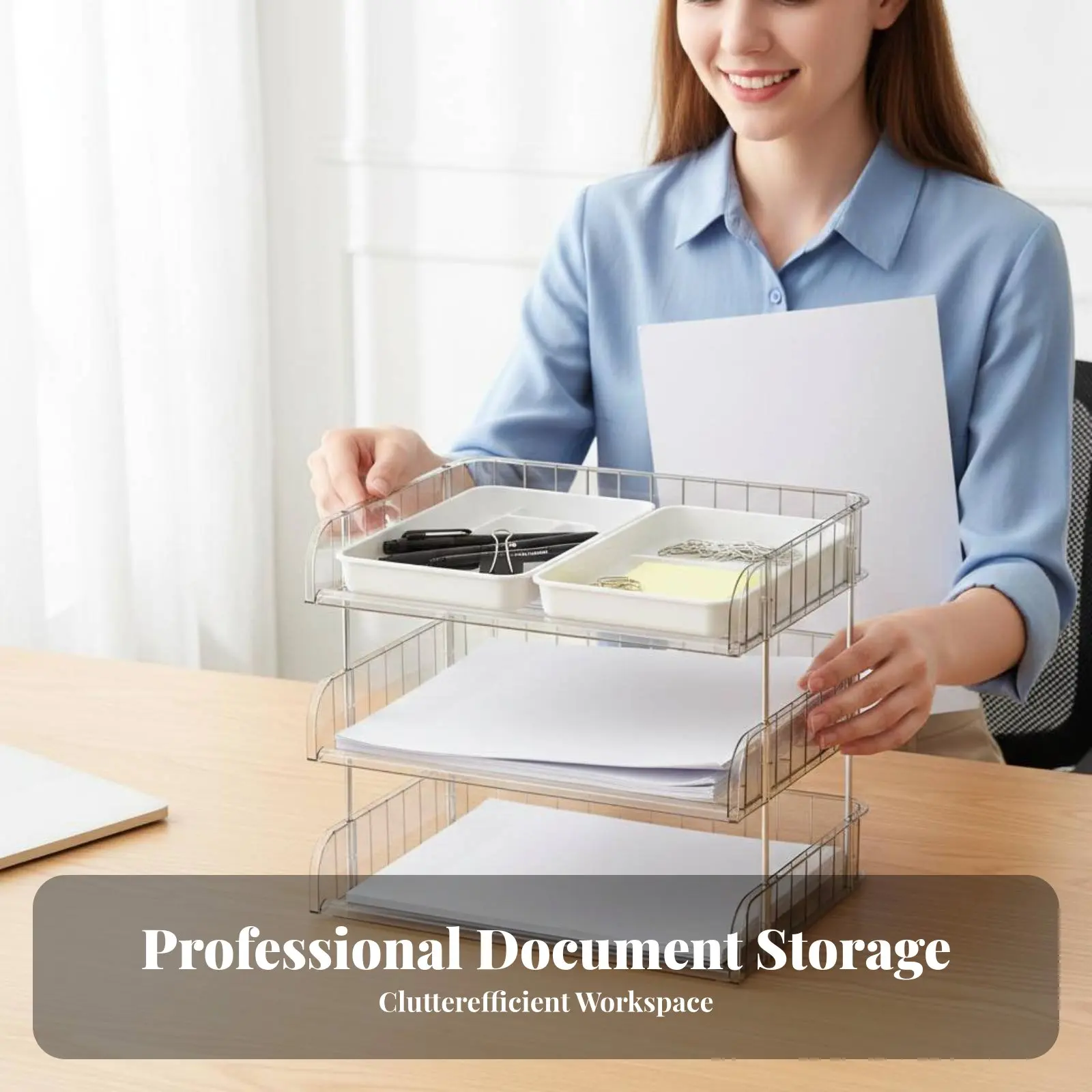 

Stackable Letter-Size Document Drawer Easy Classification Desktop Organizer Multi-Functional Large Capacity for Students