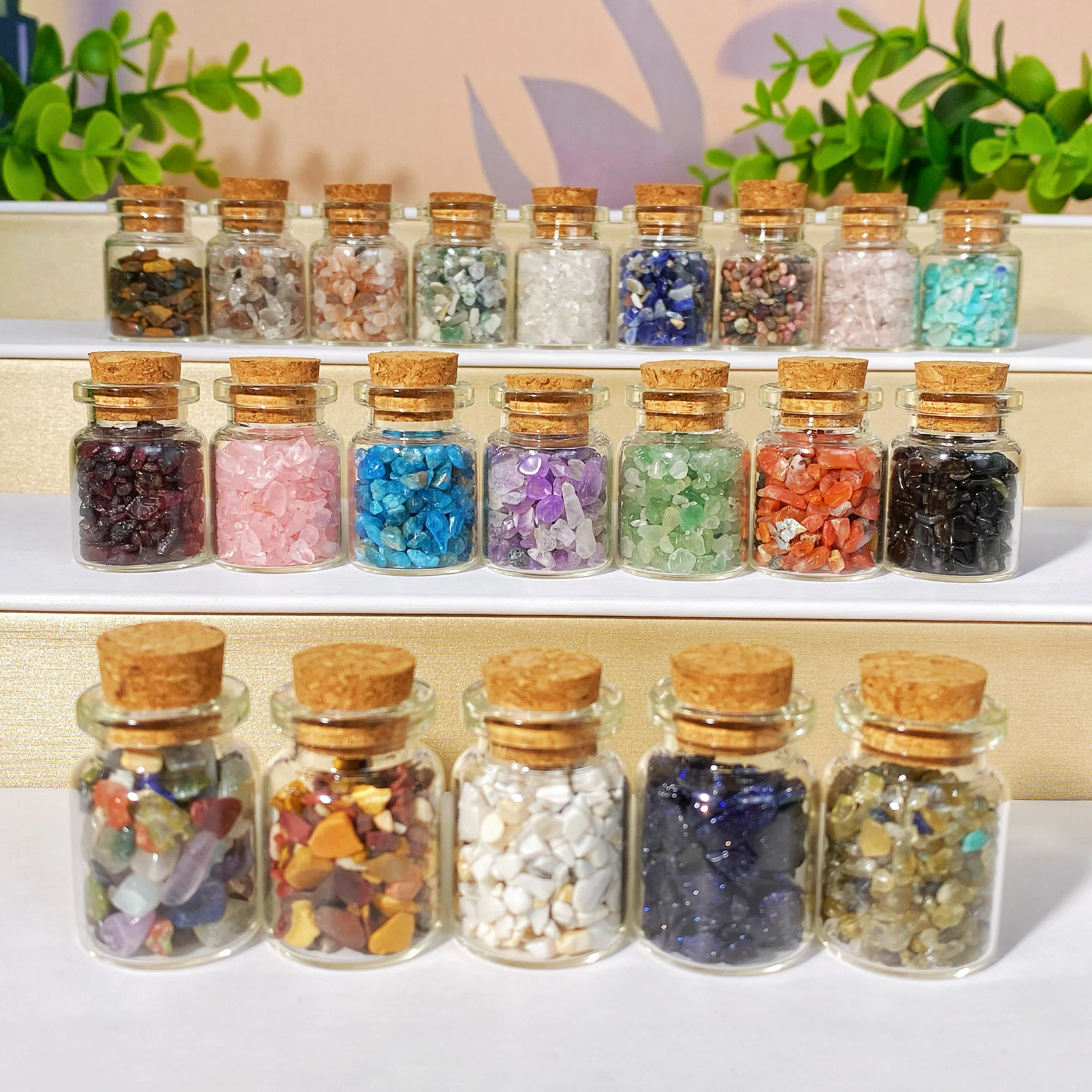 Botella de Perfume de Chips de varios materiales al azar, creación de joyas DIY, piedra Natural, joyería de piedras preciosas, brillo, regalo, decoración, 1PC