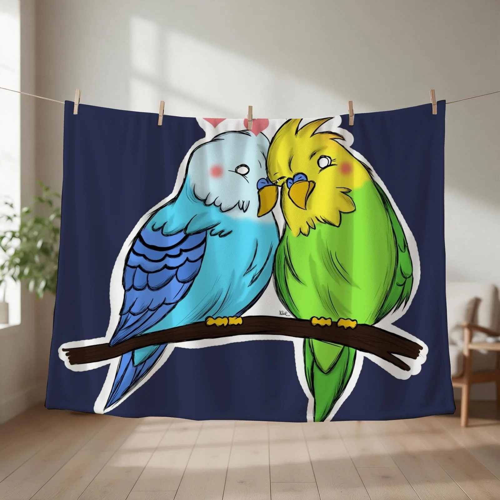Love Budgies Throw Blanket Kid'S Decorative Throw Blankets For Sofas Giant Sofa Blankets