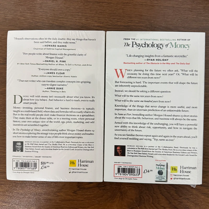 Morgan Housel 2 Books/Set: The Psychology of Money + Same as Ever Finance Self Help Books