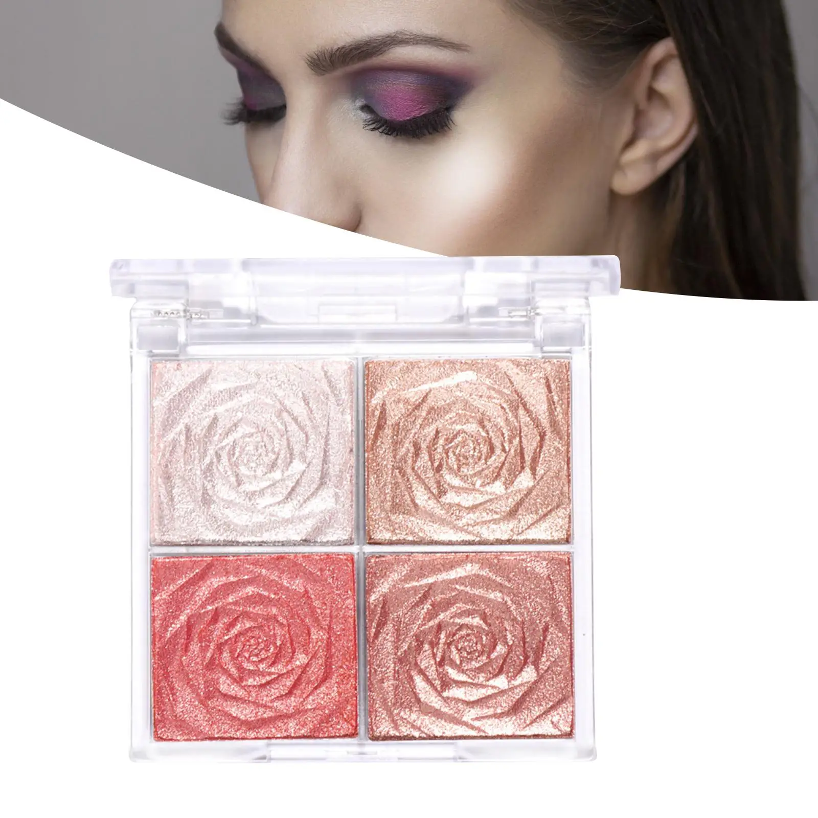 4-kleuren markeerstift oogschaduw, fleuren make-up gezichtscontour gladde mengbare cosmetische blusher dagelijks gebruik dames festival cadeau