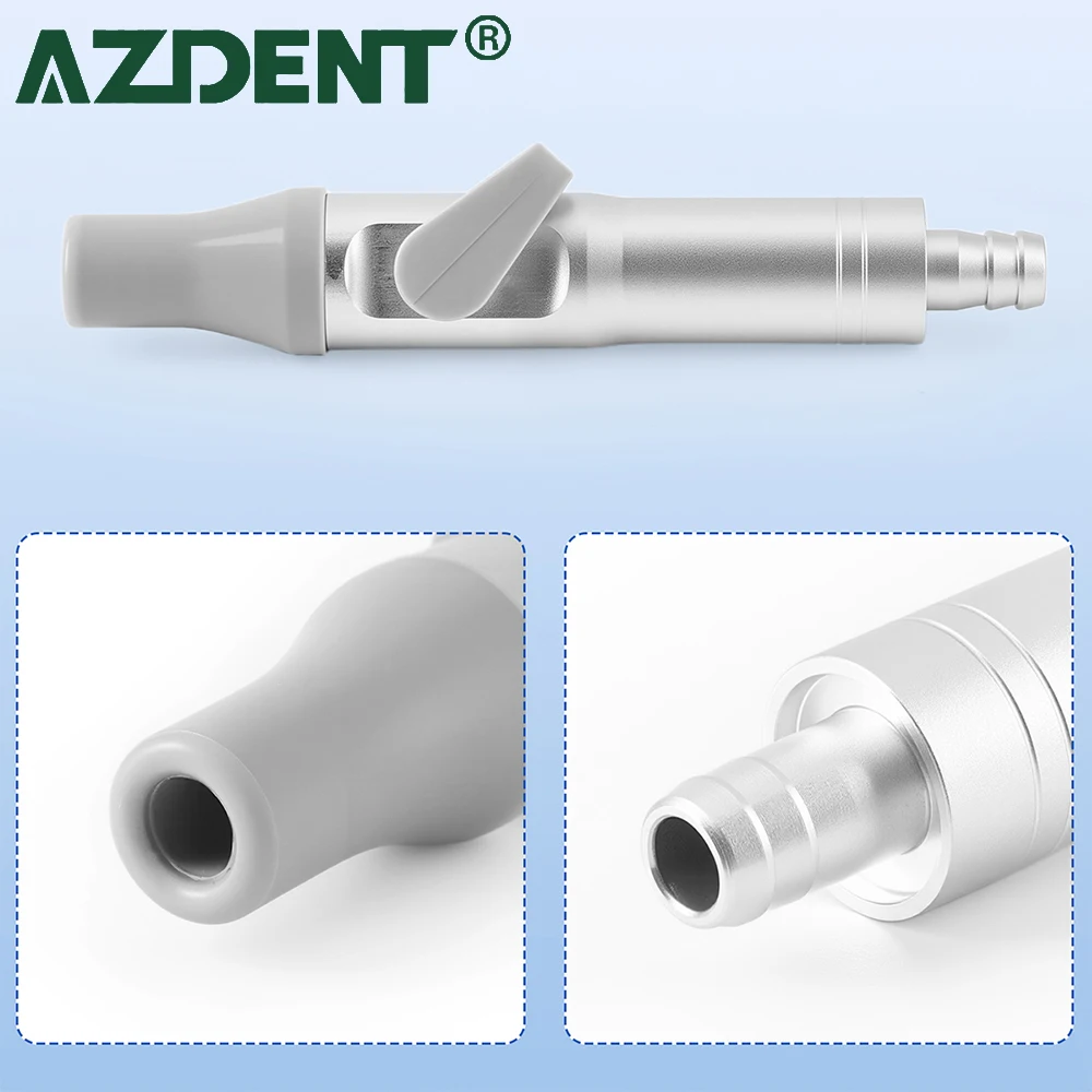 

1Pcs AZDENT Dental Saliva Ejector Suction Handle Short Weak Handpiece Aluminum alloy Oral Saliva Handpiece Tip Adapter Lab Tool