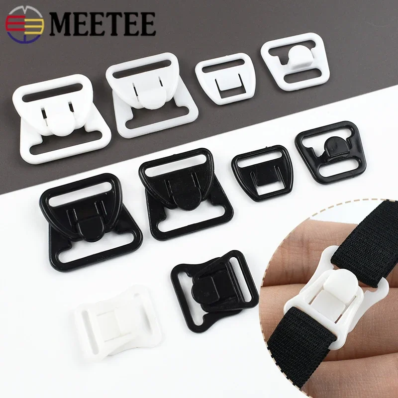 30/50Sets Meetee 12-20mm Plastic Buckle Bra Strap Clasp Underwear Adjust Hook Clip Button Maternity Buckles Sewing Accessories