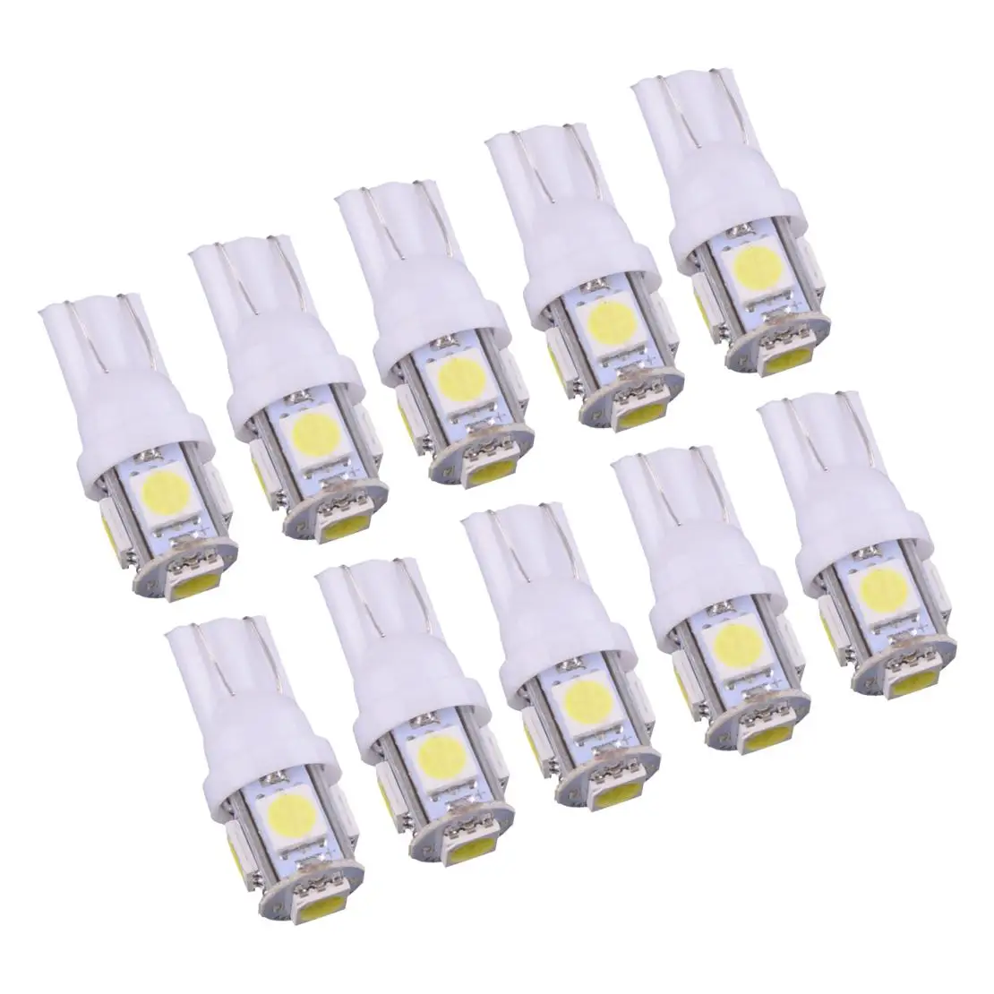 10Pcs T10 LED White Dashboard Gauge Cluster Bulbs For T10 License Plate tag Light Interior Package Light
