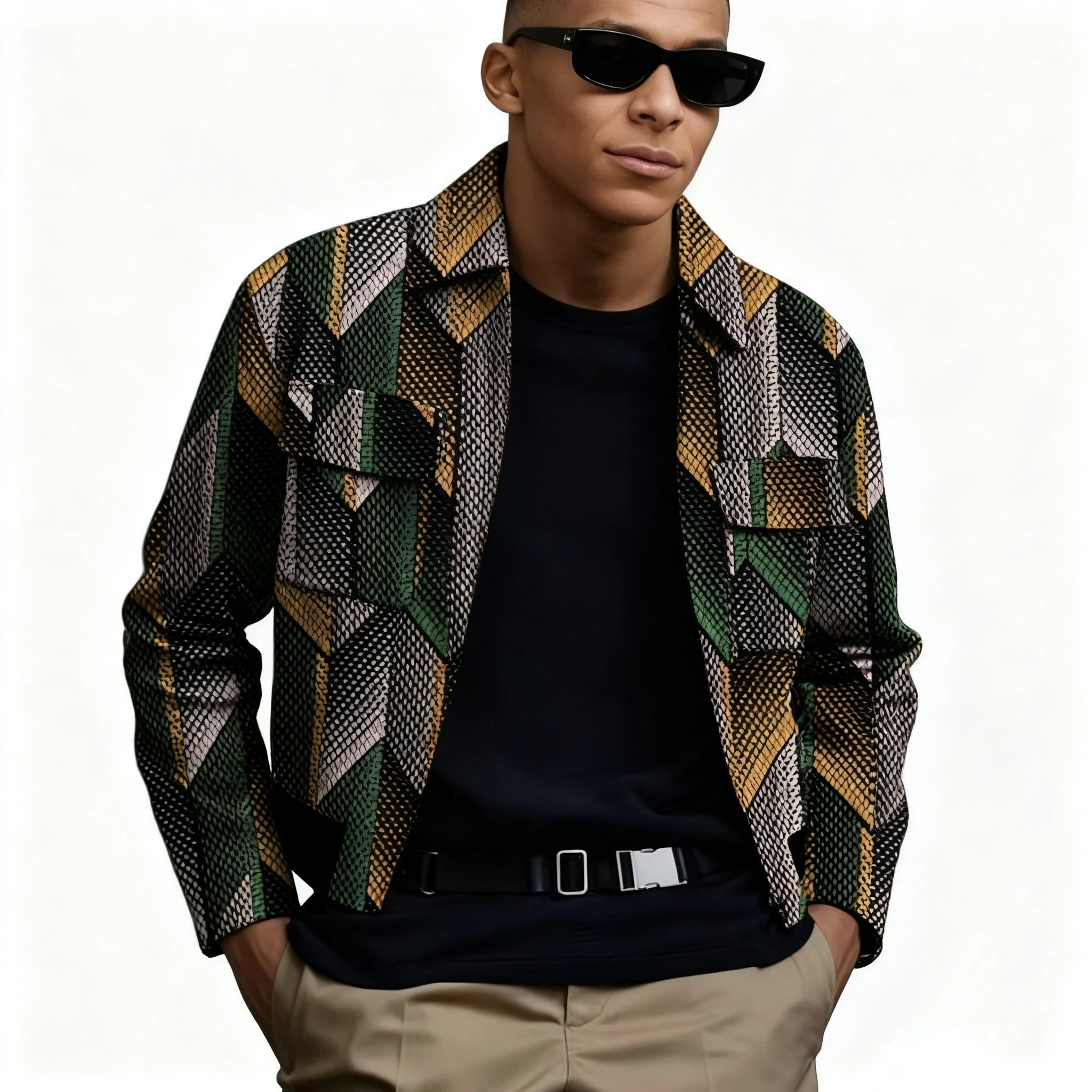 سترة منفوخة للرجال على الطراز العرقي مع جيوب مزدوجة على الصدر، أزياء أفريقية بياقة مقلوبة، معطف قصير للرجال، ملابس أنقرة