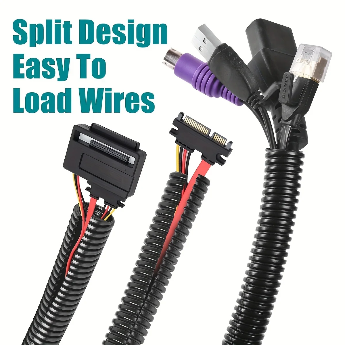 Length 6Meters, OD7/10/13/15/18/21mm, Flame Retardant Wire Loom High Temperature Cable Conduit Split Cable Sleeves Split Wire