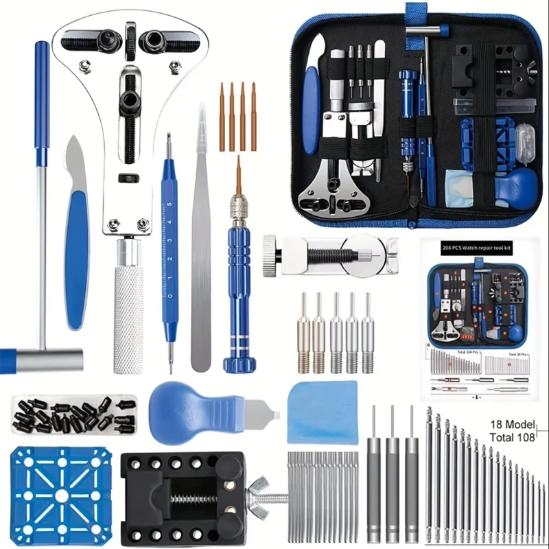 185pcs Watch Battery Change Tool Kit To Open Watches Back Case Opener Opening Watch Repair Tool Professional Watchmaker Kit