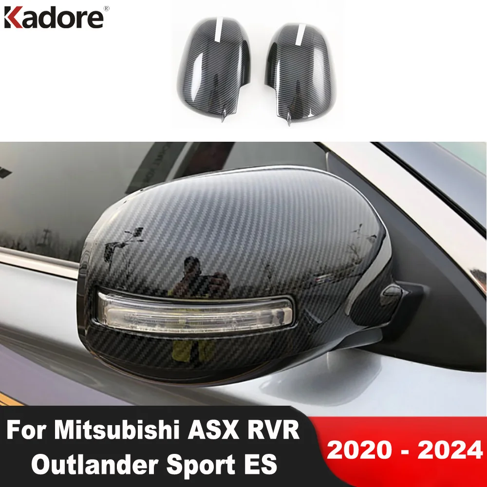 For Mitsubishi ASX RVR Outlander Sport ES 2020-2023 2024 Carbon Car Rearview Mirror Cover Trim Side Wing Mirror Cap Accessories