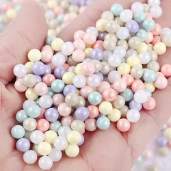 No Hole Acrylic Beads Macarone Round Pearls Bead For Jewelry Making DIY Crafts Makeup Box Filling Garment Decor Beads E0303