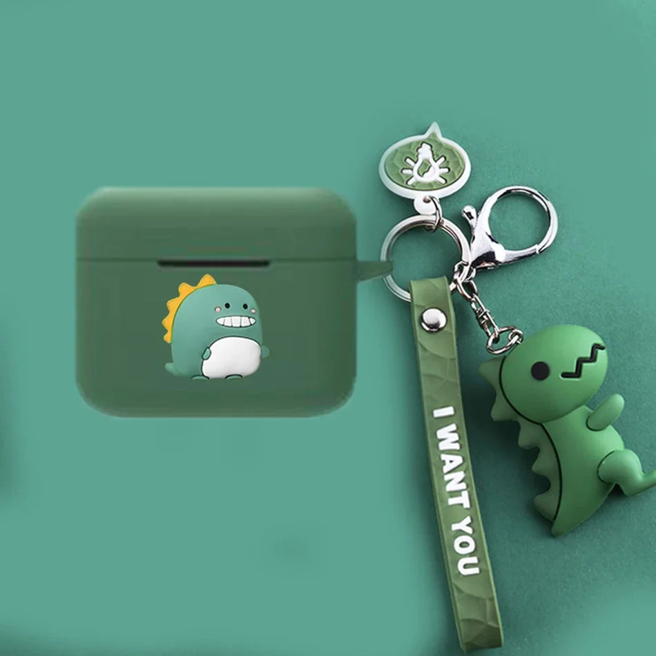 Funda protectora de silicona para auriculares Razer Hammerhead True Wireless Pro, con dibujos de dinosaurios/Panda, accesorios para llavero