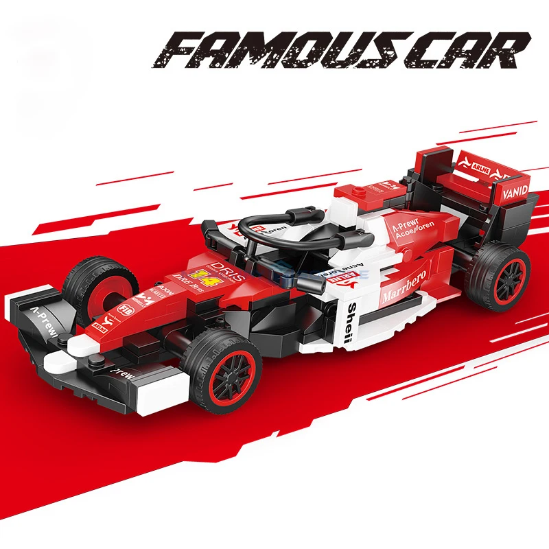 F1 Racing Car Series MOC 50014- 50019 Building Blocks Speed Vehicle Bricks Model High Tech Ideas Collection Toy Gift Kids Aldult