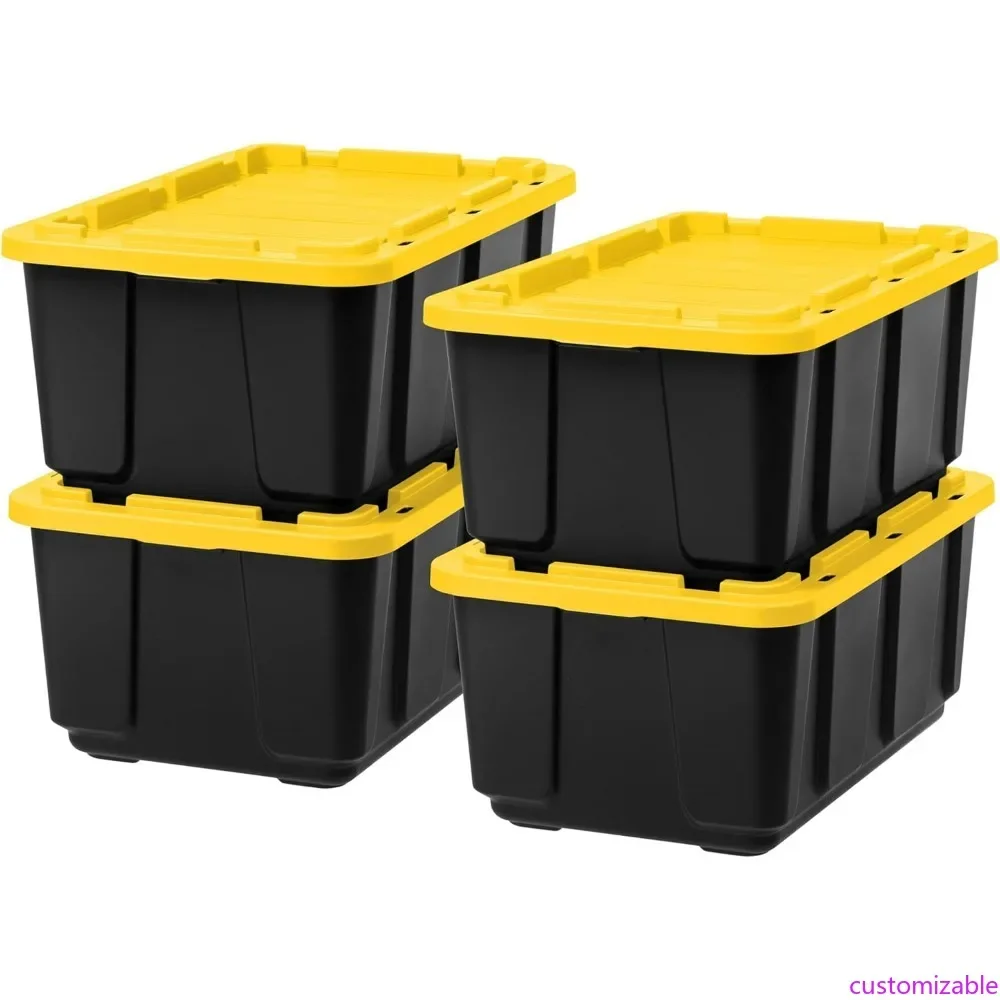 

27 Durable Truck Bed Storage Totes with Lockable Lids, 4-Pack