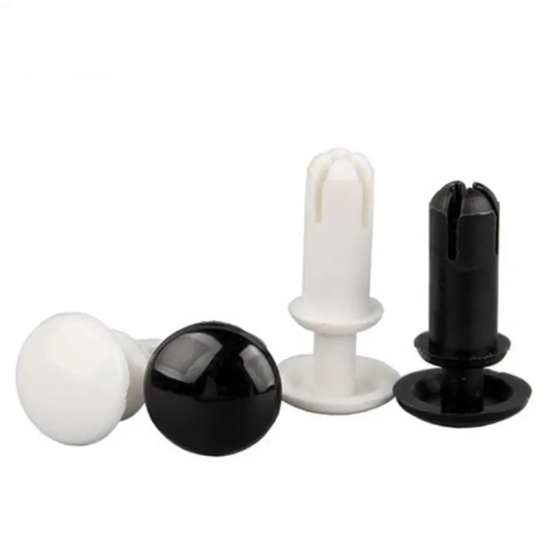 1000pcs  2/2.7/3.1/3.6/4.1/5.1/6.1mm Nylon Plastic R Type Expansion Rivet Nut Buckle Clip PC Board Rivet Fastener Black White