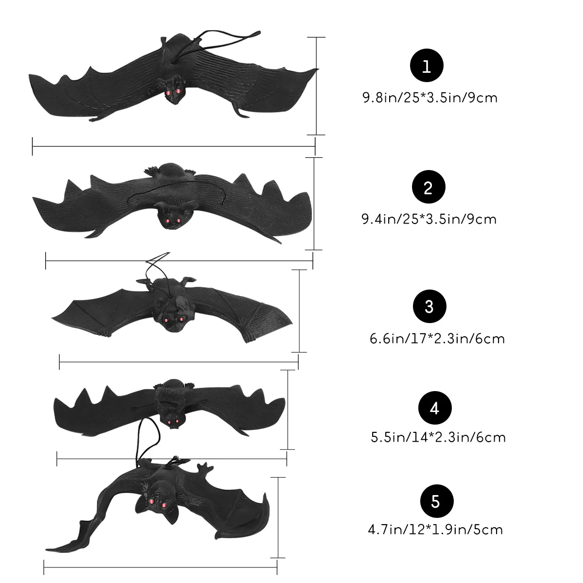 5 szt. Sztuczny nietoperz Dekoracje na Halloween Wewnętrzne upominki na przyjęcie Tło zewnętrzne Ozdoby wyprzedażowe na podwórku