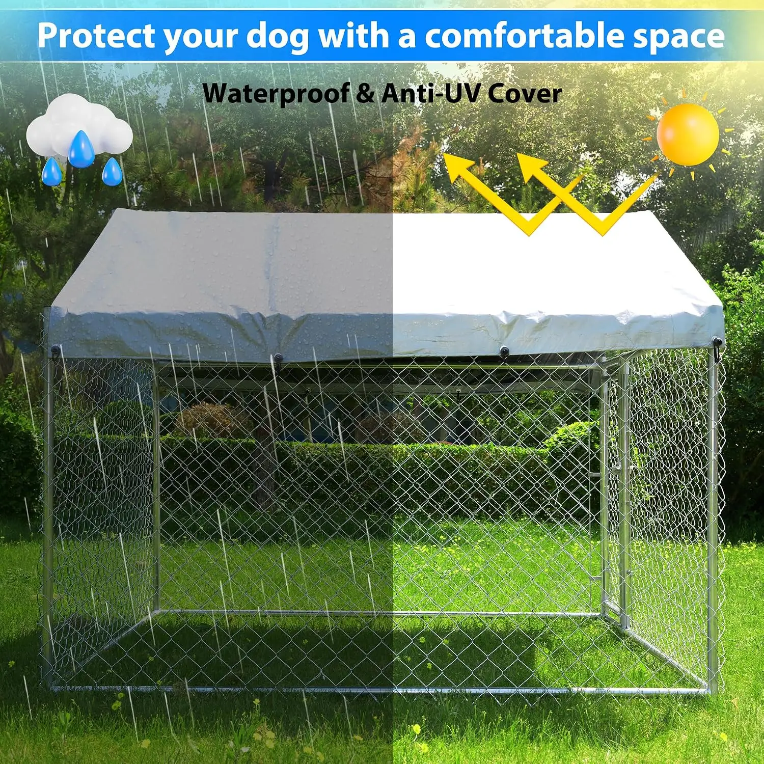 Heavy-Duty Outdoor Dog Kennel - đánh giá và giá Security Chain Door
