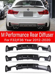 BMW 4シリーズ,f32,f33,f36,2014-2020,光沢のある黒,スポーツmテクノロジー用のカーボンファイバーリアバンパー