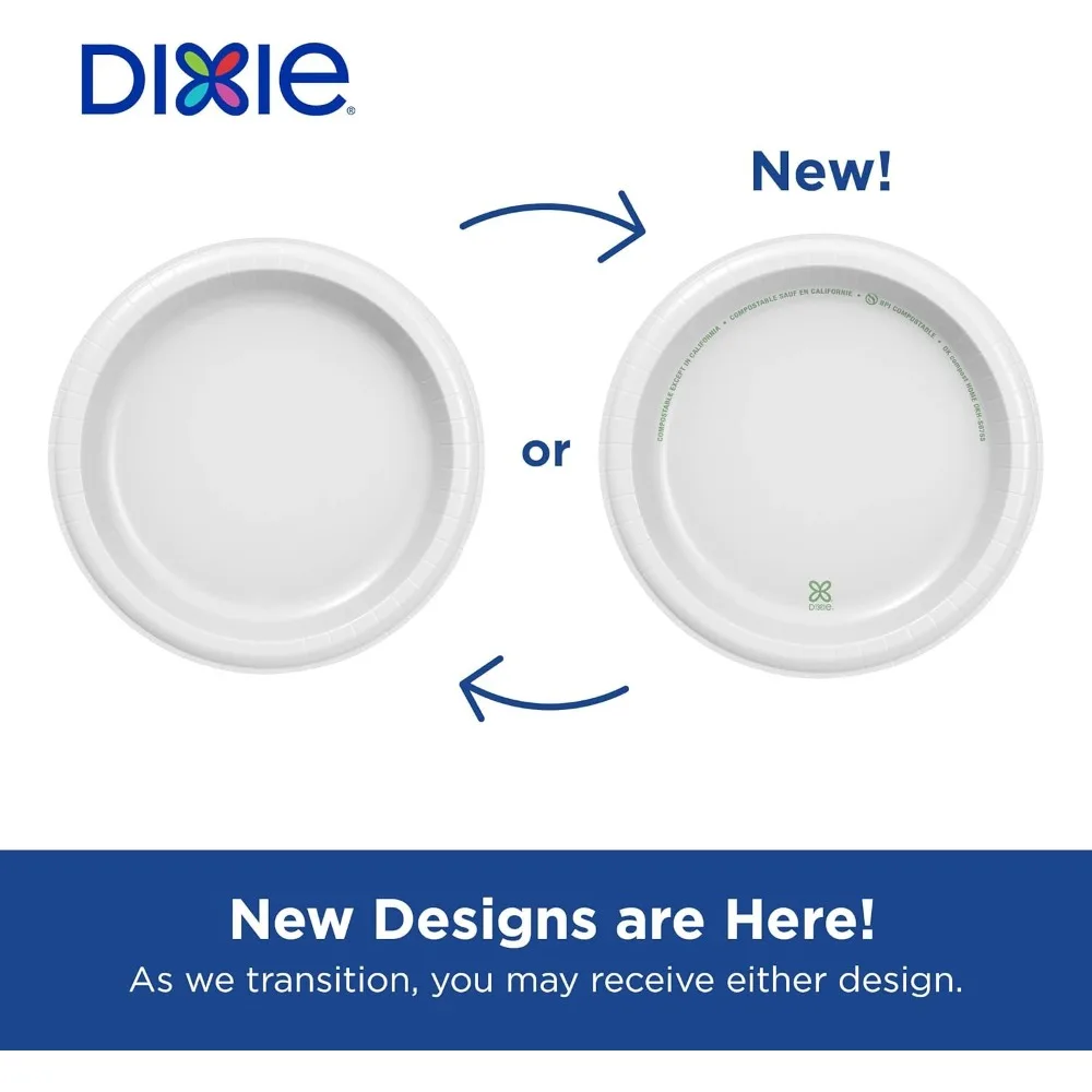 ألواح ورق بيضاء متوسطة الوزن مقاس 8.5 بوصة، عدد 1000، يمكن التخلص منها، 125 طبقًا في كل عبوة، 8 عبوات في كل علبة، مثالية للحفلات و