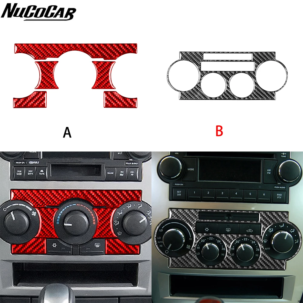 For Chrysler 300 300C 2008-2010 Carbon Fiber Central air conditioning button panel Car Accessories Interior Decorative Stickers