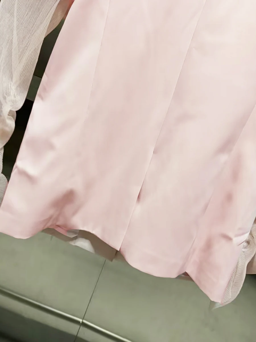 CHICEVER 핑크 스플라이스 메쉬 재킷 여성용 라펠 긴 소매 루즈한 젠틀 인텔렉추얼 여성 재킷 가을 패션 스타일 신상