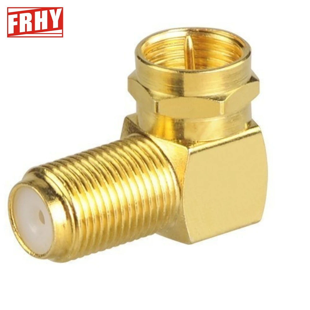 

10PCS Gold Plated F Male Plug to F Female Jack Right Angle Copper Adapter 90 Degree Coaxial TV F Connector