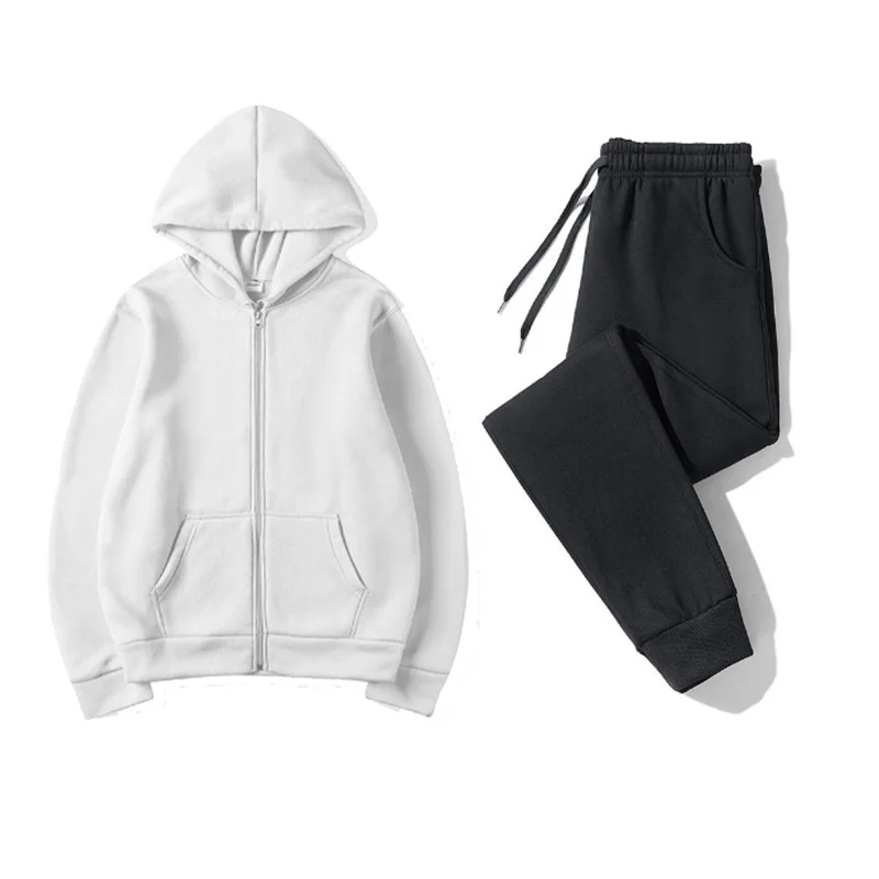 2026 spring autumn Men's Tracksuit Fashion Daily Sweatshirts Men Hoodies+Pants suit Sportswear zipper Cardigan male casual suit view 2