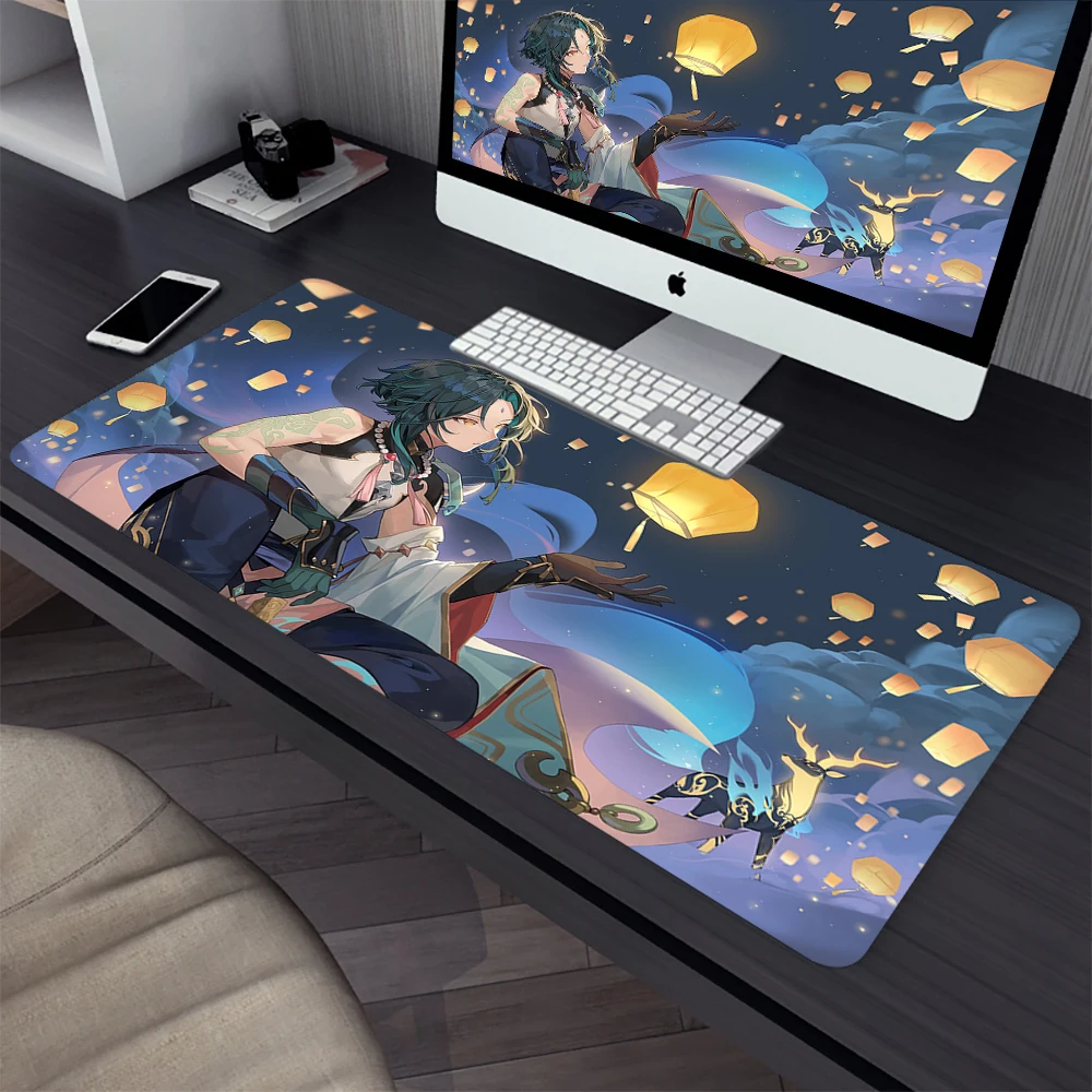 Genshin Impact Xiao Large Gaming Mouse Pad Computer Mousepad PC Gamer Laptop Mouse Mat Office Mausepad XXL Keyboard Mat Desk Pad