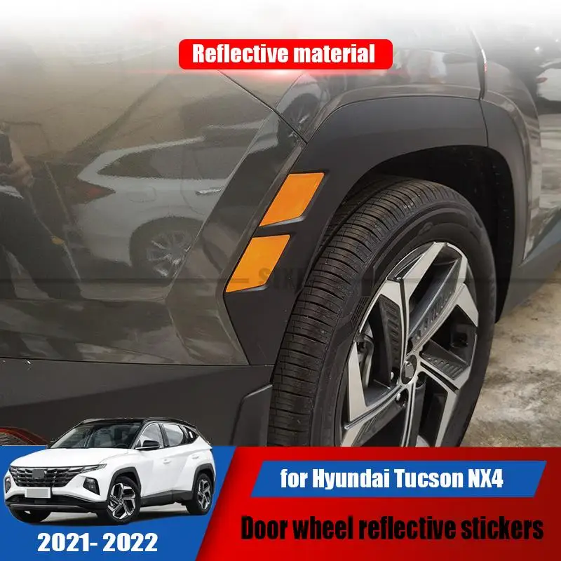 for Hyundai Tucson NX4 2021 2022 door wheel eyebrow reflective material exterior modification sticker decoration