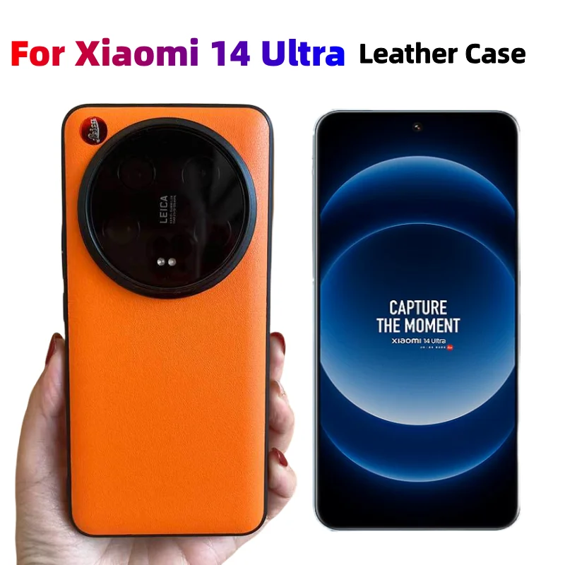 New Leather Phone Case For Xiaomi 14Ultra 13 Ultra Cover Shockproof Official Color Protective Shell For Xiaomi MI 14Ultra