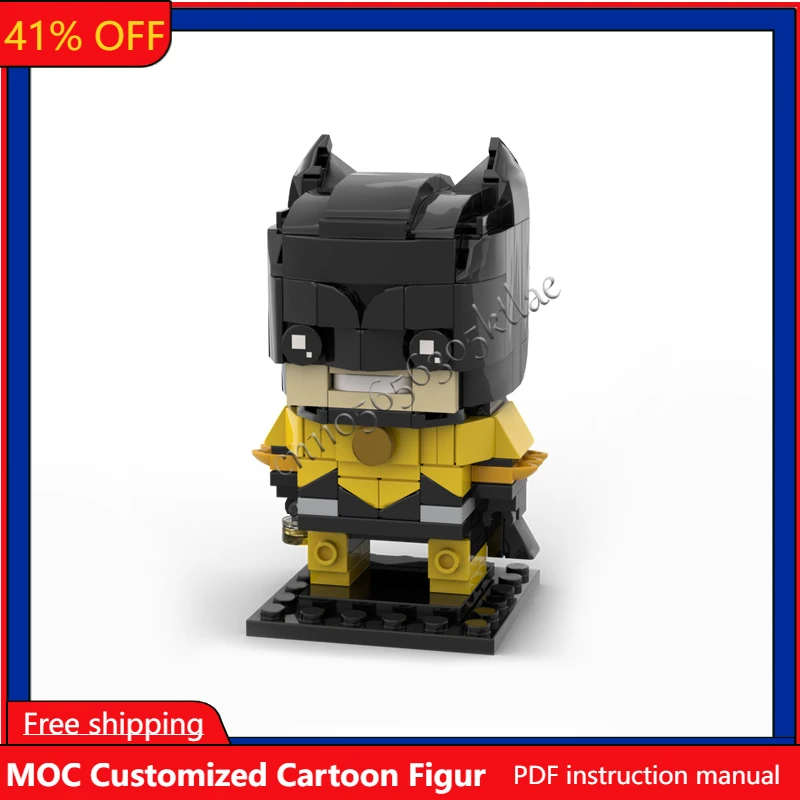 188ピース MOC 映画キャラクターコレクションシリーズ バットヒーロー ブリックヘッズ モデル DIY クリエイティブパズル 誕生日漫画アニメフィギュアおもちゃギフト