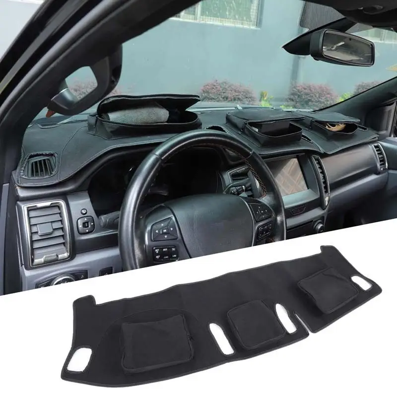 

[Car Organizers] For Ford T6 LHD Dashboard Zipper Storage Bag With Hook And Loop