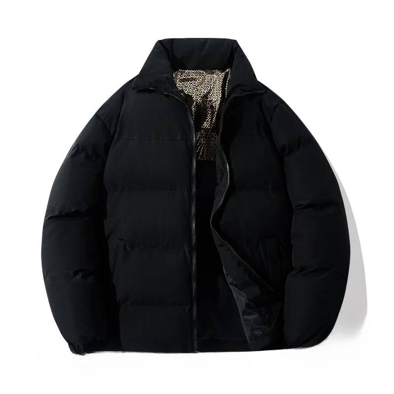 الرجال أسفل Jaet Thiened الدافئة عارضة الوقوف طوق سليم صالح مكافحة البرد القطن ملابس خارجية Faionable الخريف الشتاء معطف #3