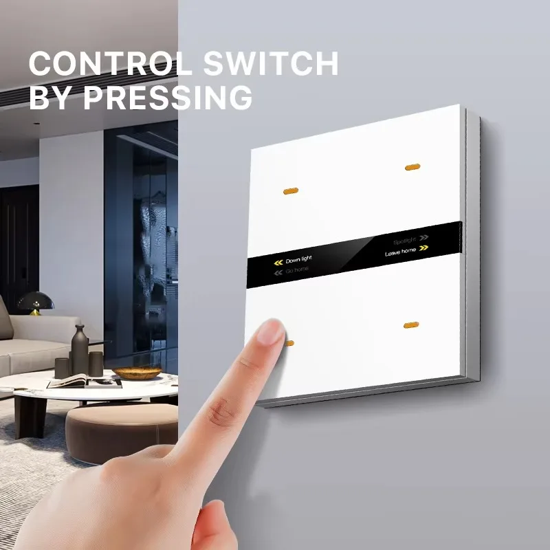 4 groups of smart switches with screen Tuya touch switch smart home product smart dimming light switch