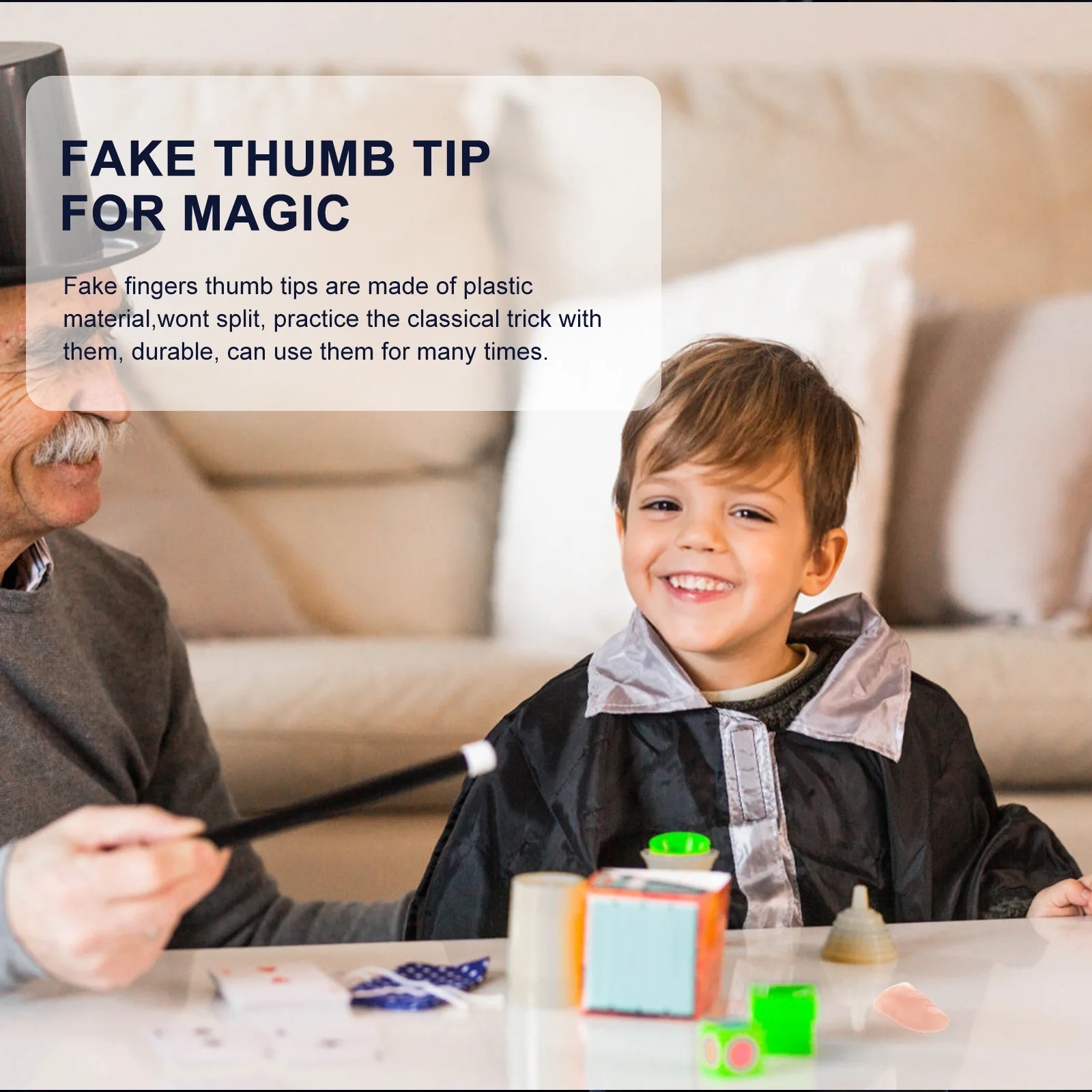 

1Set Scarf Trick Fake Thumb Tips Stage Show Appearing Silk Performance Props Fake Thumb Tip for