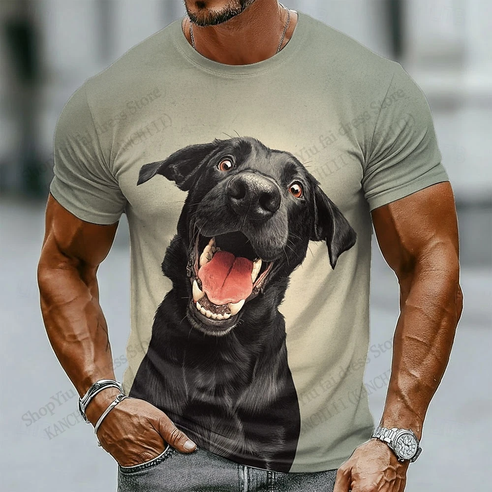New Funny Animal Dog Donkey 3D Print T-shirt Men Women Fashion Exaggerated Cartoon Oversized Short Sleeve Tops Tees Men Clothing