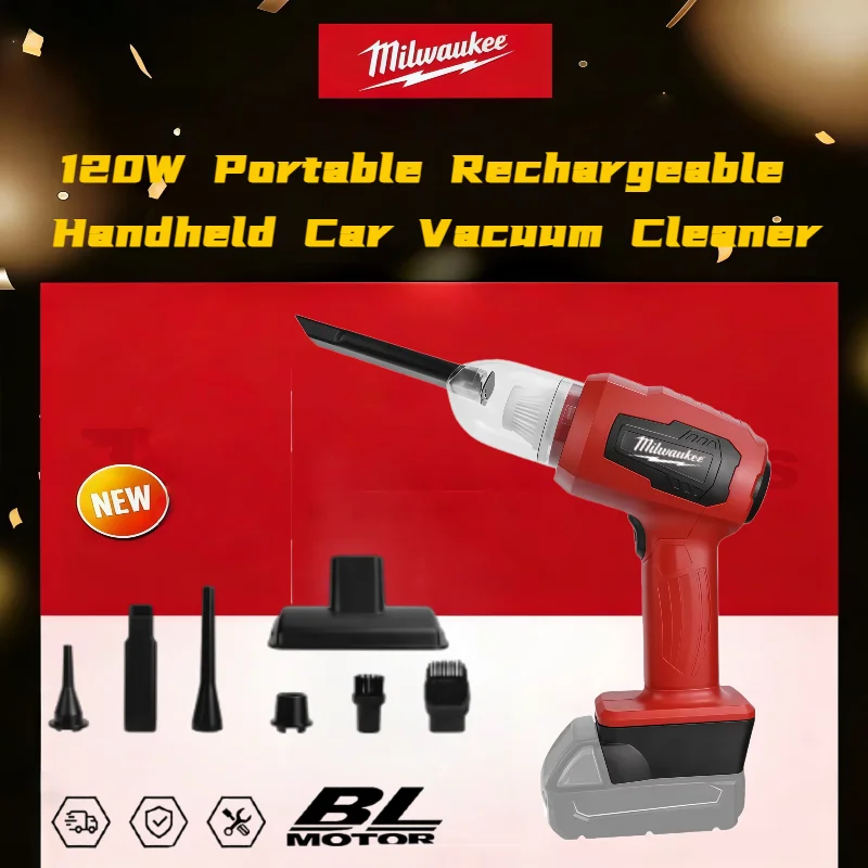 مكنسة ميلووكي اللاسلكية المحمولة 2 في 1 متعددة الوظائف آلة جمع الغبار ومنفاخ الهواء بطارية 18 فولت