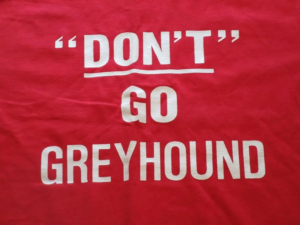 Vintage 1990 Greyhound Strike Shirt 2 sided Red (L) 50/50 Political/Historical