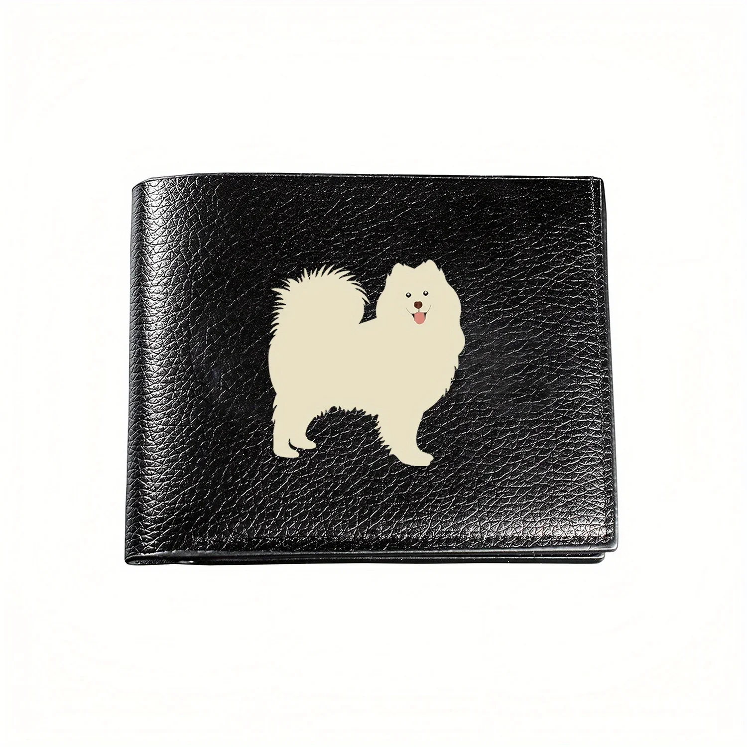 

Adorable Samoyed Dog Silhouette: Business Mens Casual Elegant Simple Practical Quality Wallet Stylish Printing Graphic Creative