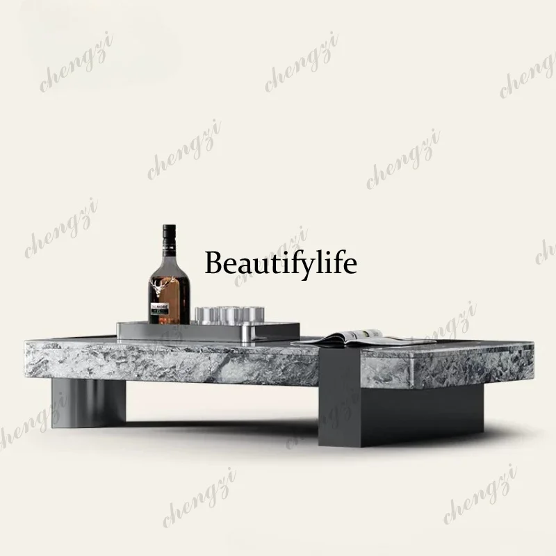 Ran marble light luxury high-end whole house matching Italian light luxury coffee table