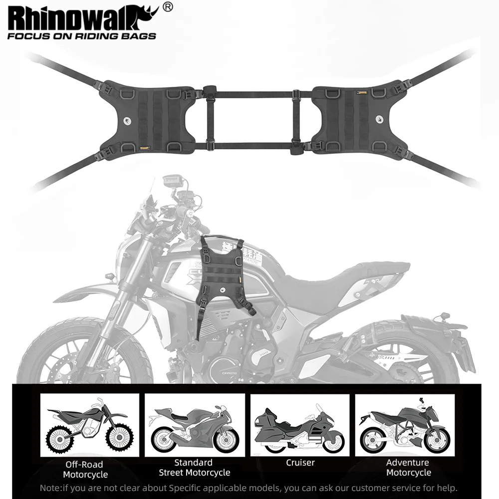 Rhinowalk Motorcycle Fuel Tank Side Bag Base With MOLLE System Motor Tank Side Hanging Vest System Motor Front Bag Mounting Base