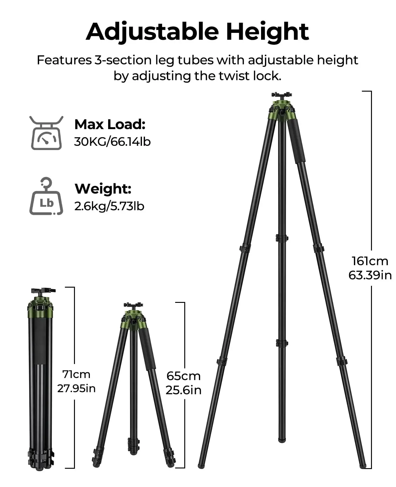 Tripod Sticks Hunting Sturdy Aluminum Frame,360° Tilt Swivel, Bubble Level, Compatible with Arca-Swiss Head Mount for Hunting Ou