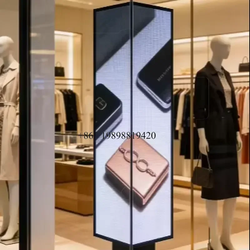 Wmwmnu for LED Column Display P2 Indoor Square LED Pillar Display with Base 360 Degree View P2 High Refresh customized produc