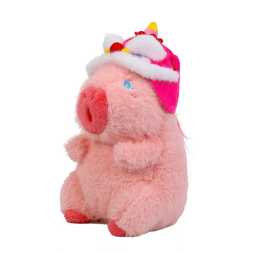 Jouets en peluche Capibara Anime, chapeau de danse, simulation de cheveux longs, jouet moelleux, capybara rose mignon, beurre en peluche Capibara