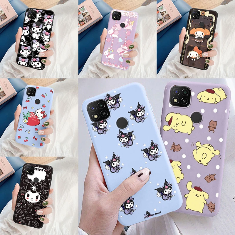 Redmi 9C NFC Case Cute Kuromi Melody Pom Pom Purin Dog Kitty Cat TPU Soft Silicone Anime for Xiaomi Redmi9C 9 C Phone Back Cover