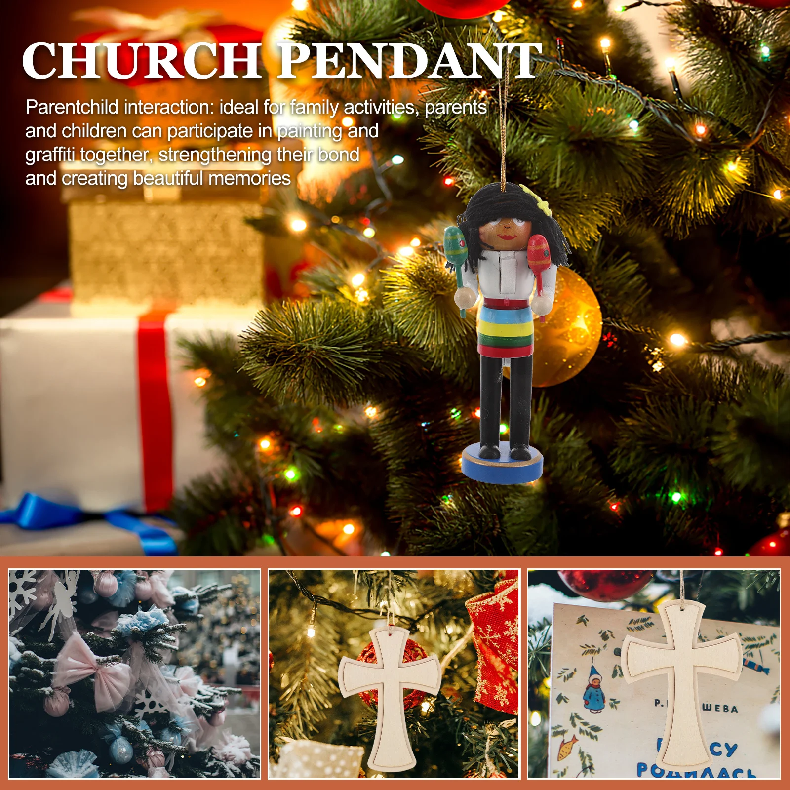 

6Pcs Christmas Nutcracker Wooden Soldier Hanging Ornaments 12Cm Decorative Holiday Nutcracker Tree Ornaments Xmas Party Supplies