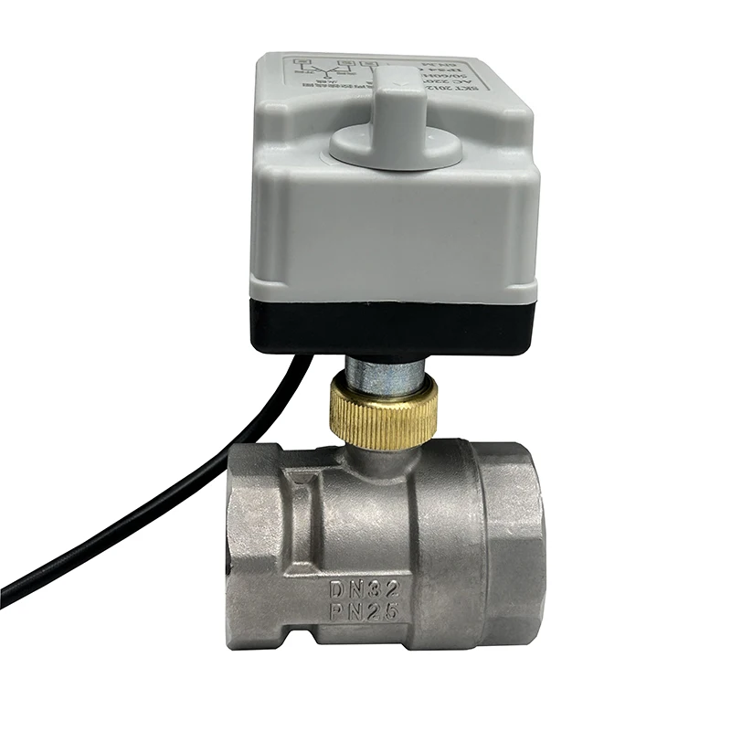 Imagem -02 - Válvula de Esfera Elétrica com Interruptor Manual Motorizado Ball Valve Três Fios Dois Controle Point 220v 12v Aço Inoxidável