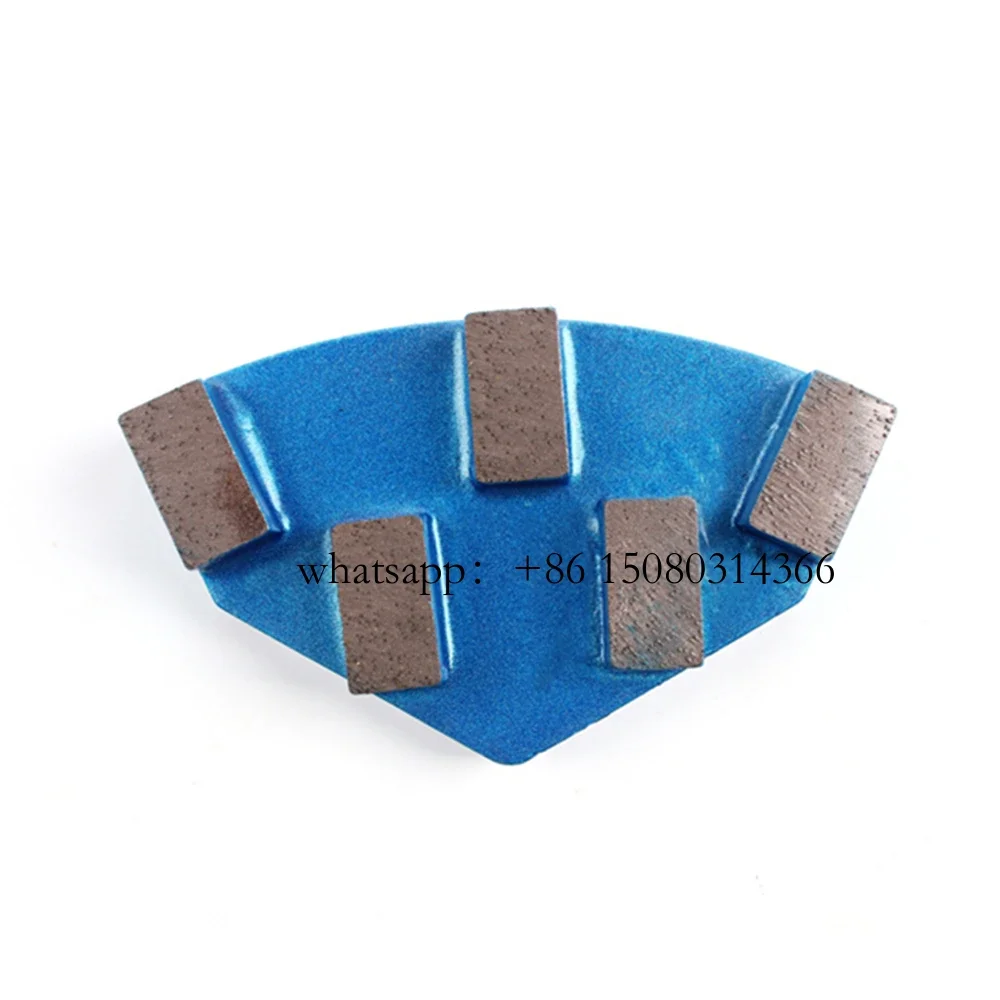 12PCS Cassani Diamond Grinding Shoes with Five Segments for Concrete and Terrazzo Floor Renovation